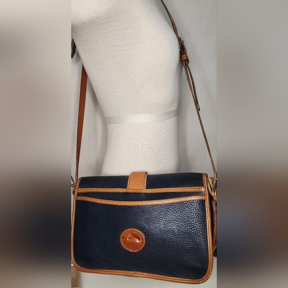 Dooney & Bourke vintage equestrian all weather leather crossbody bag, navy - Picture 2 of 16